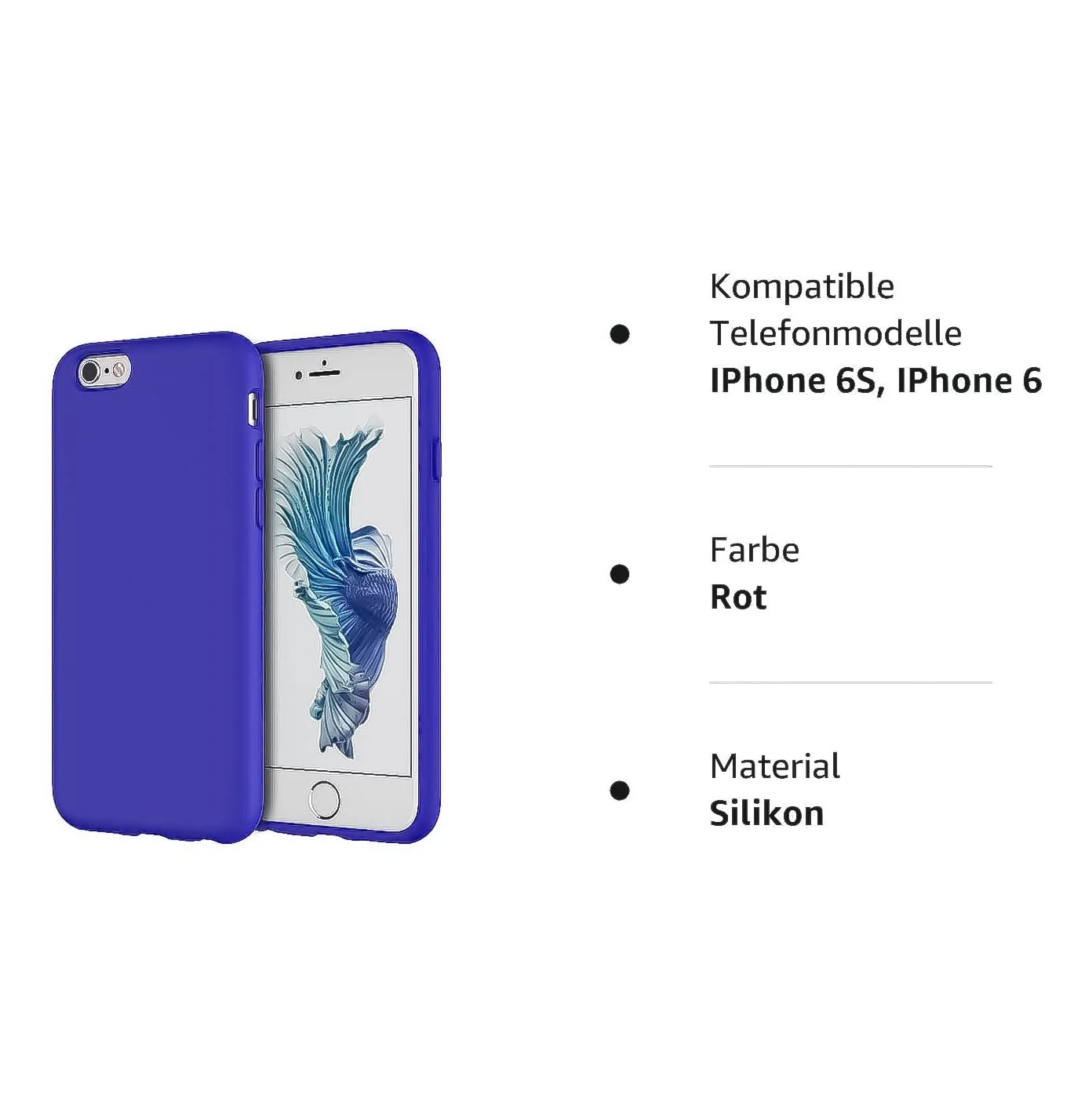 DL3 Mobilak Liquid Silicone Protective Case with Soft Microfiber Lining for iPhone 6 / 6S - Pepsi