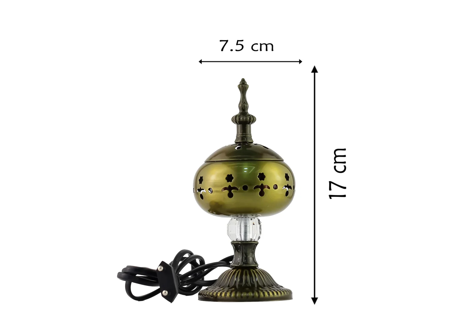Mobigon Arabian Electric Incense Burners metal Vintage Arabic Burner, Middle Eastern Incense Holder- Electric Incense Burner Bakhoor Suitable For Arabian Oud, Home, Hotel Decor - K. Bronze