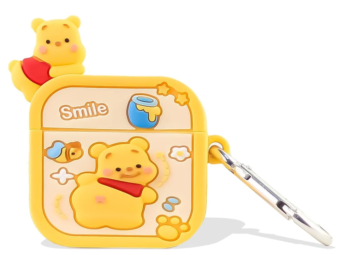 Dl3 Mobilak Compatible with AirPods 4 Case Soft Silicone Shockproof Cover for AirPods 4th Generation (2024), New 3D Cute Cartoon Creative Fun Case with Keychain Design for Kids Girls Women (Style 4)