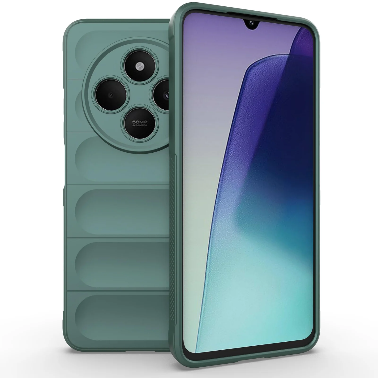 DL3 Mobilak Silicone Case for Xiaomi Redmi 14C 4G/Poco C75 Heavy Duty Protective [Slim Fit] Soft Flexible Protective Design Shock-Absorption TPU Cover With Camera Protection - Green