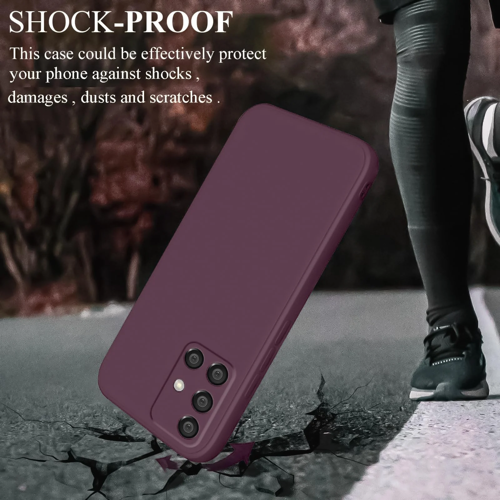 DL3 Mobilak Soft Silicone Protective Case for Samsung Galaxy A51 with Microfiber Lining and Shockproof Design - Wine Red