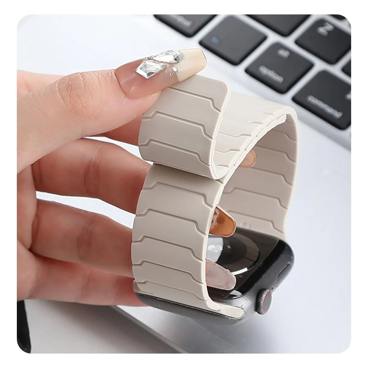 DL3 Mobilak Silicone Straps Compatible with Apple Watch Ultra Strap 49mm 46mm 45mm 44mm 42mm, Loop Band with Strong Magnetic Closure Designed for iWatch Ultra Ultra 2 Series 11 10 9 8 7 6 5 4 3 2 1 SE - Coal Black/Black