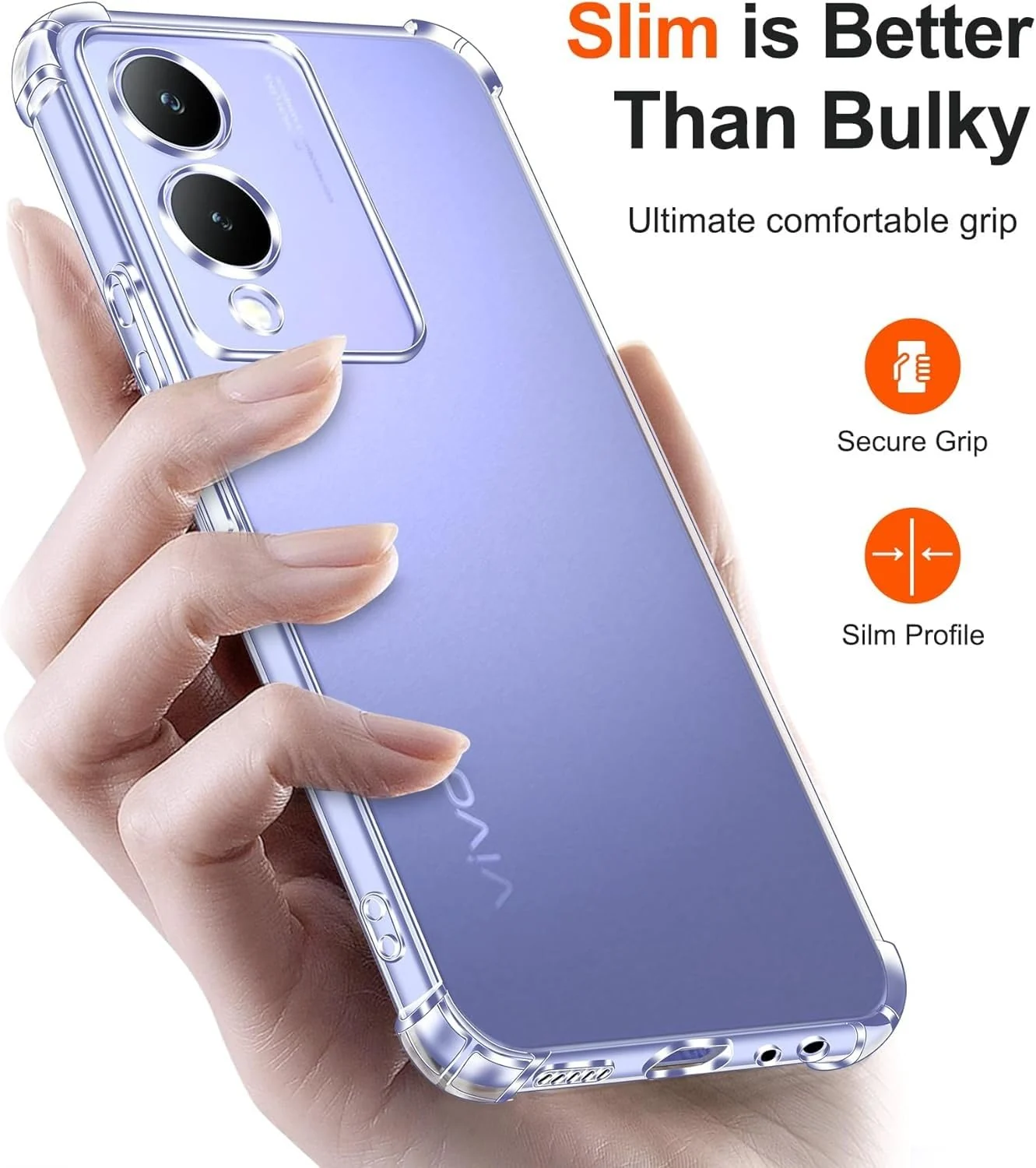 DL3 Mobilak Clear TPU Case for vivo Y17s, Camera protection, Shock-absorbing protection, Scratch-resistant surface - Clear
