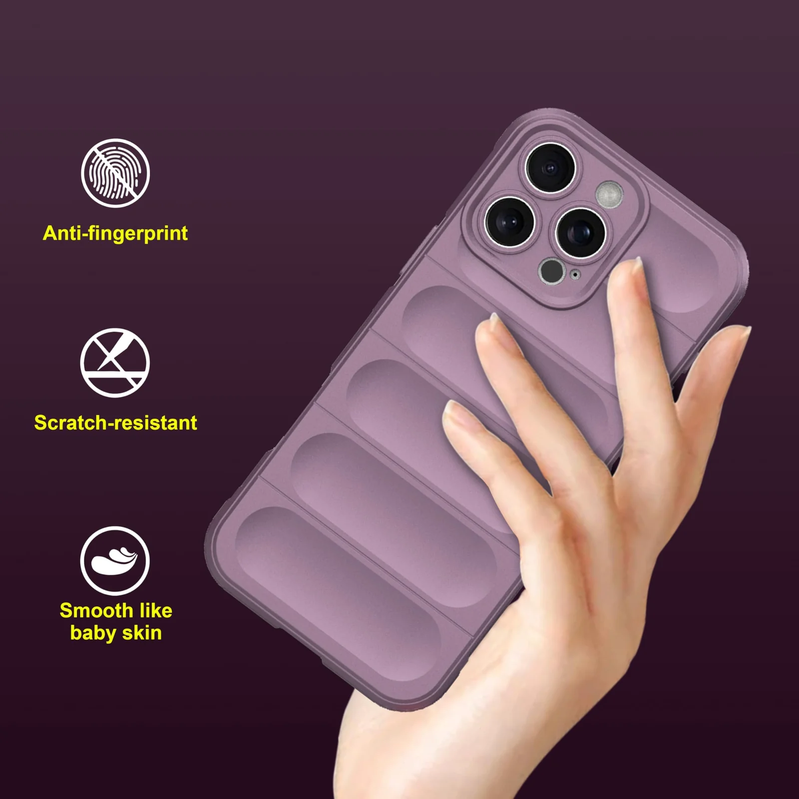 DL3 Mobilak Rugged Protective Case for iPhone 16 Pro Max 6.9-Inch, Camera protection, Shock-absorbing protection, Non-slip grip - Purple