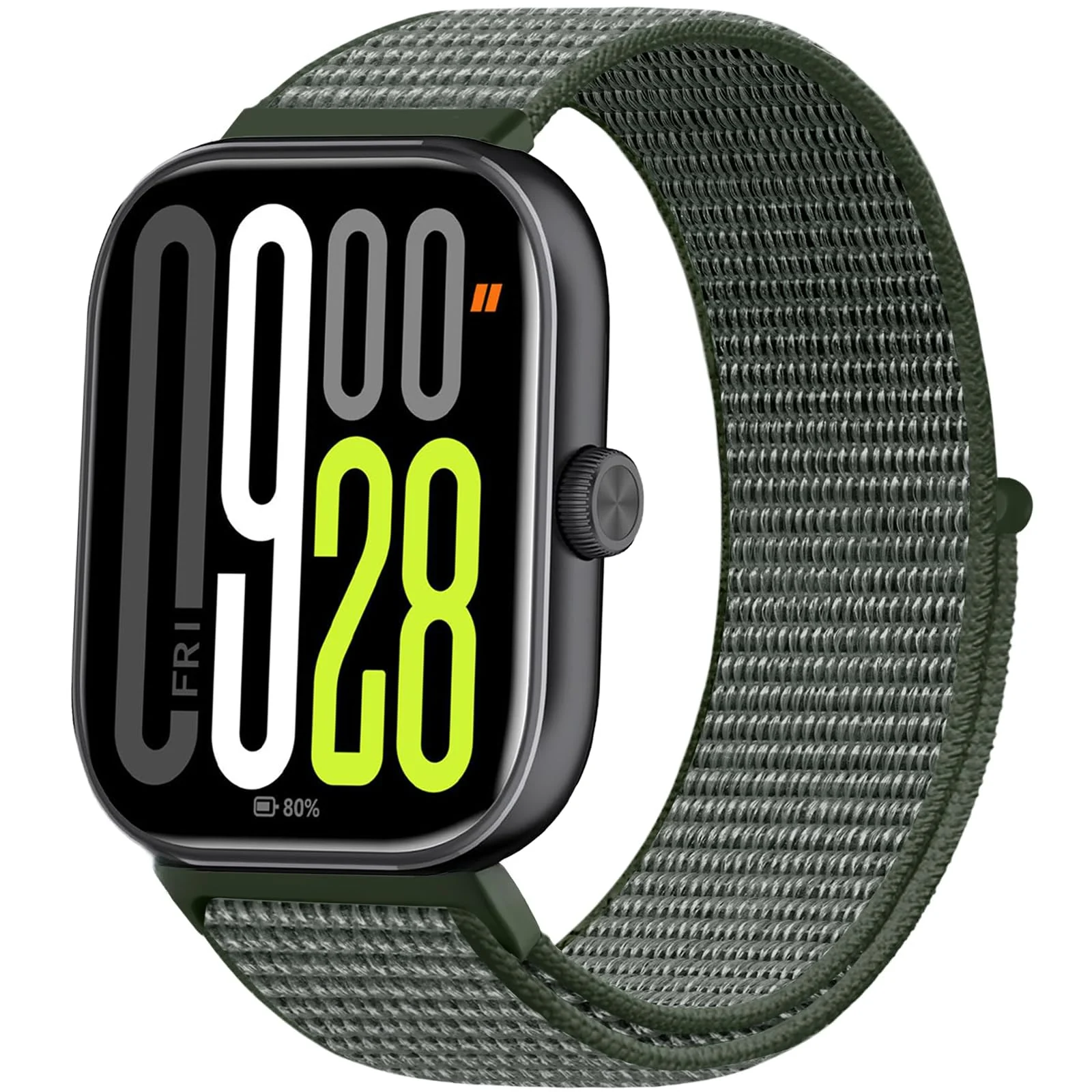 DL3 Mobilak Nylon Strap for Redmi Watch 4/Redmi Watch 5/Xiaomi Smart Band 8 Pro/Band 9 Pro, Men and Women Breathable Elastic Bracelet, Adjustable Straps Replacement Band Sport Watchband - Dark Olive
