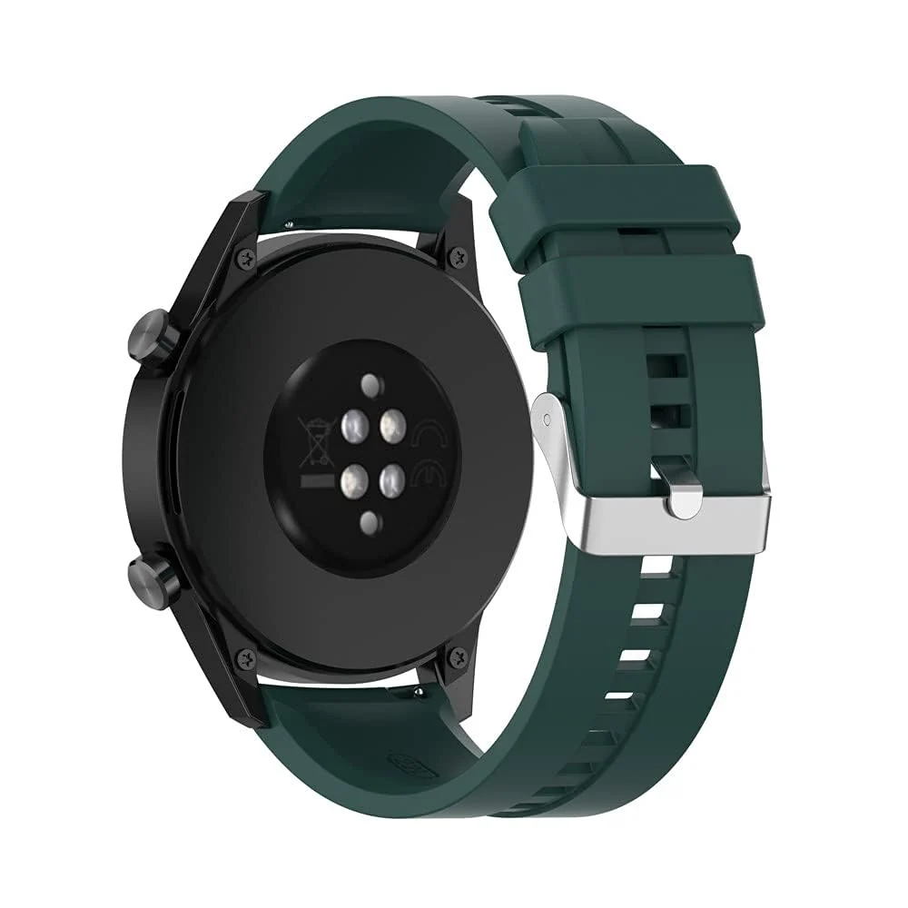 DL3 Mobilak Strap Silicone Band 22MM For Samsung galaxy watch 3 45mm /watch 46mm/Gear S3/Huawei watch GT3 46MM/GT2E/GT 46mm/GT2 Pro/GT2 46MM/honor Magic Watch2 46mm/Amazfit GTR4/GTR3/2/2e - Dark Green