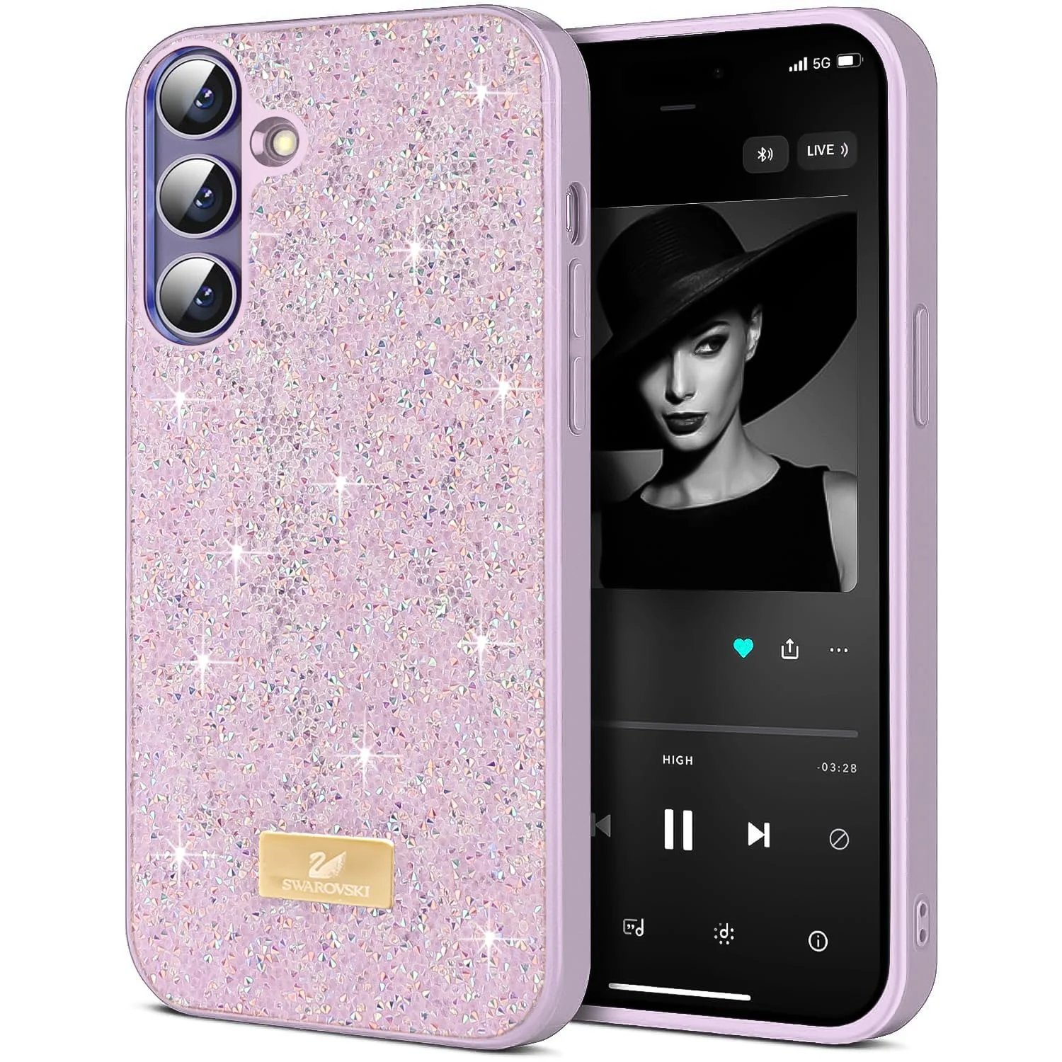 DL3 Mobilak Glitter Protective Case for Samsung Galaxy A37, Supports wireless charging, Shock-absorbing protection, Scratch-resistant surface
