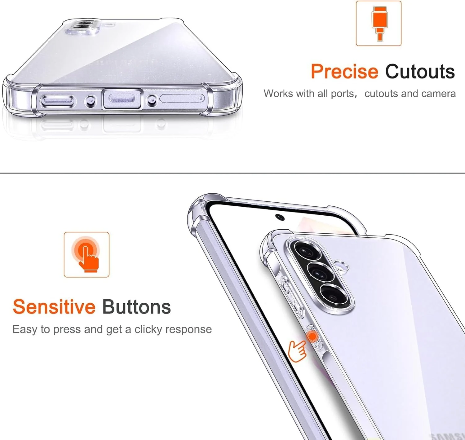 DL3 Mobilak Clear TPU Case for Samsung Galaxy A36 5G, Camera protection, Shock-absorbing protection, Scratch-resistant surface - Clear