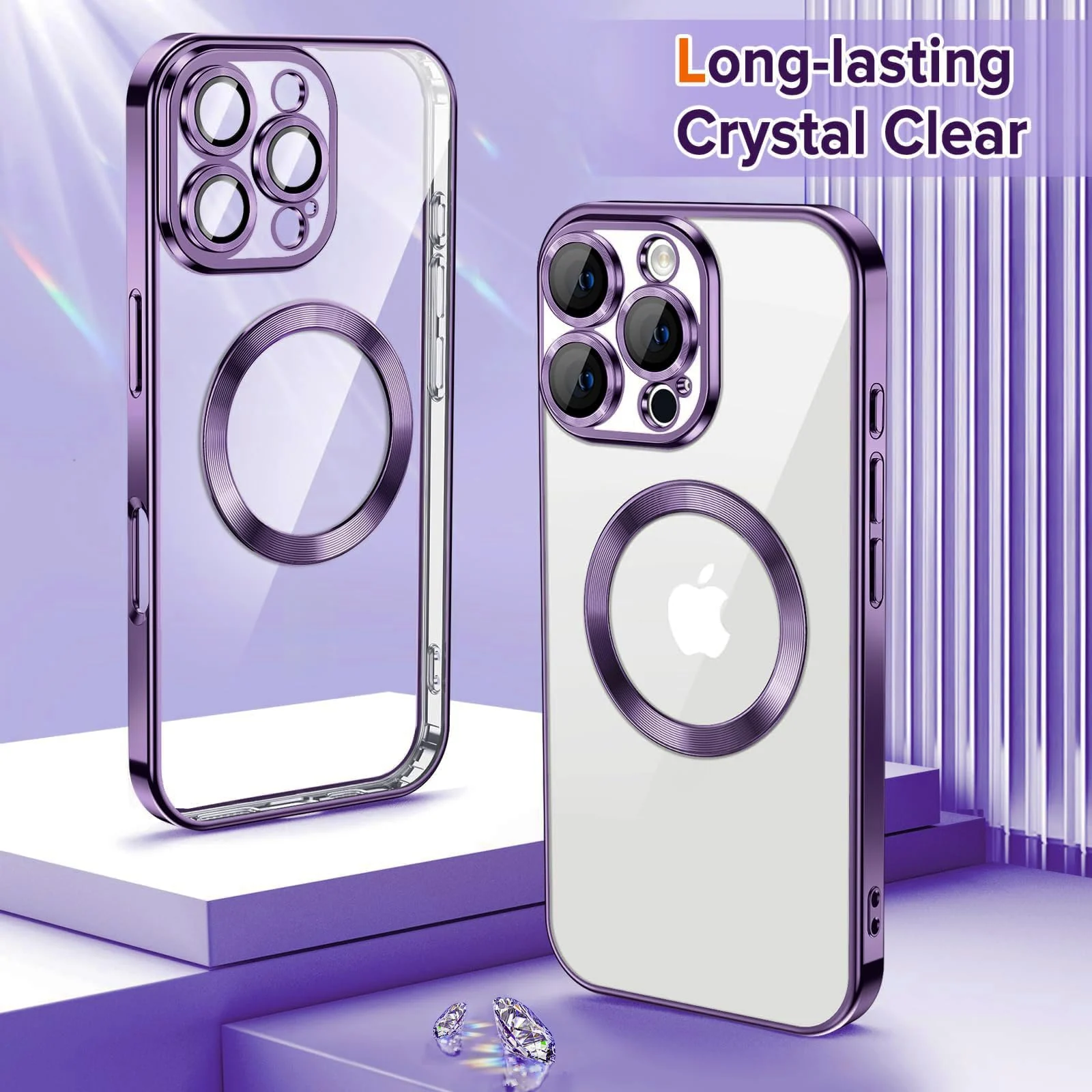 DL3 Mobilak Plated-Edge TPU Protective Case with Camera Protection for iPhone 16 Pro - Deep Purple