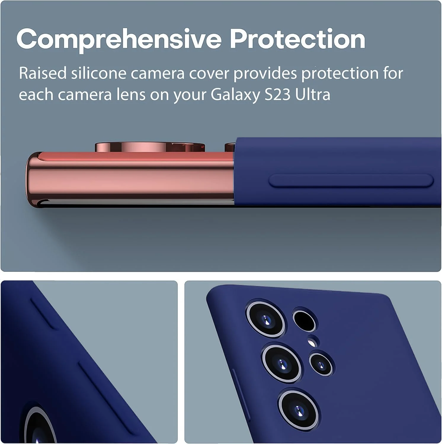 DL3 Mobilak Silicone Protective Case for Samsung Galaxy S22 Ultra 5G, Shock-absorbing protection, Scratch-resistant surface, Soft microfiber lining - Blue