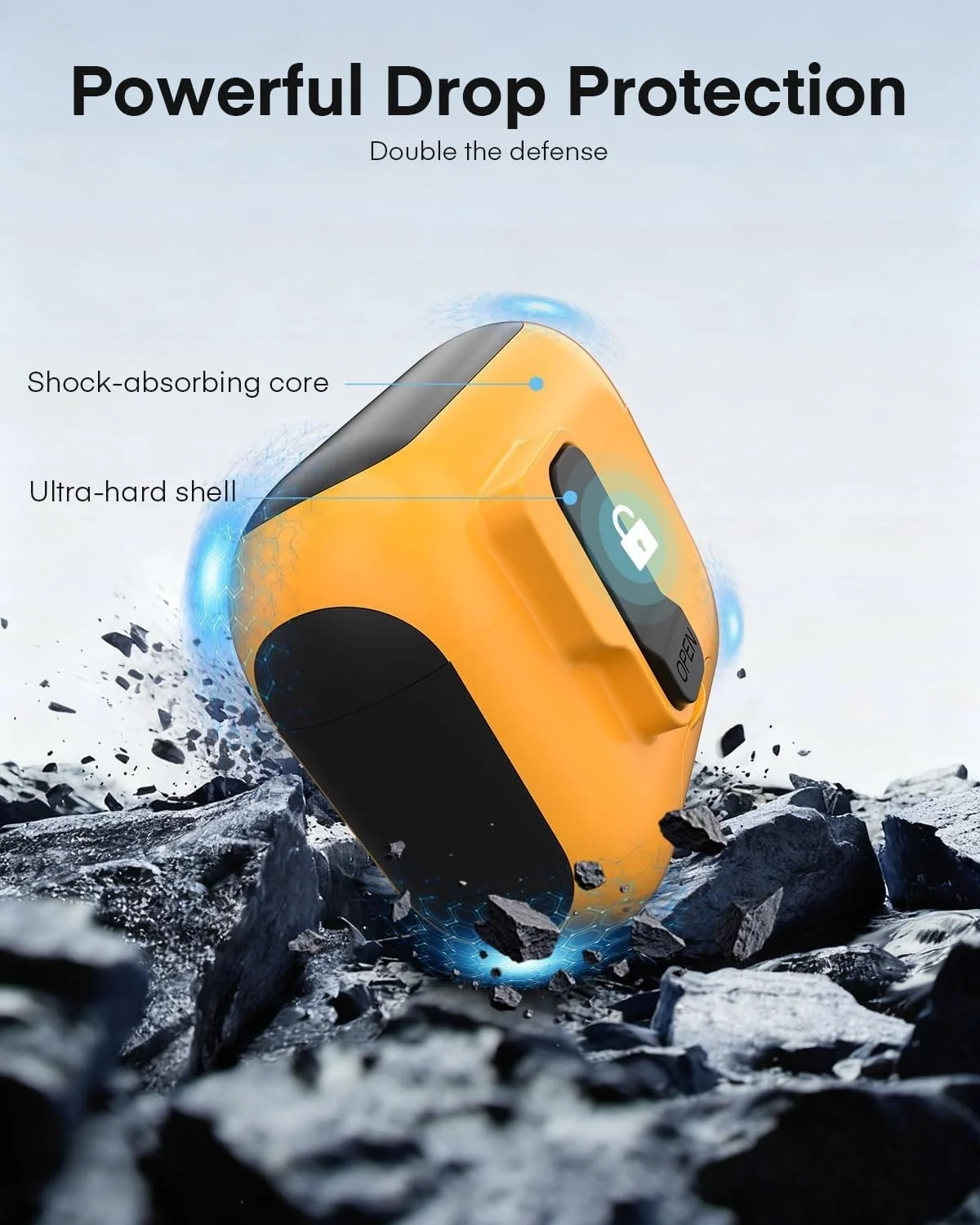 DL3 Mobilak for AirPods 3rd Generation Case Cover with Lock, Military Armor Cool AirPods 3 Case with Keychain for Men Women Hard Shell Shockproof Air Pod 3 for AirPod 3rd Gen 2021 - Orange Black