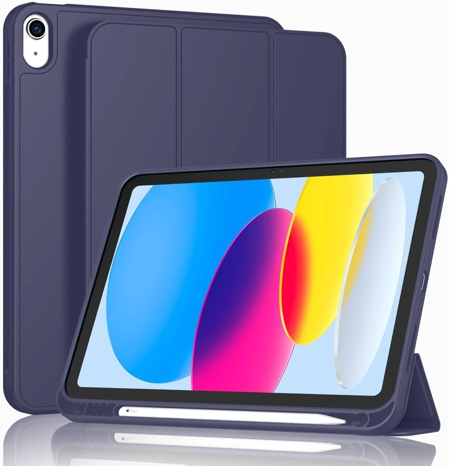 DL3 Mobilak iPad (A16) 11th Generation 11 Inch 2025/10th Generation 10.9 Inch 2022 with Pencil Holder, iPad 10 Flexible TPU Back Shell Smart Trifold Stand Protective Cover Auto Wake/Sleep