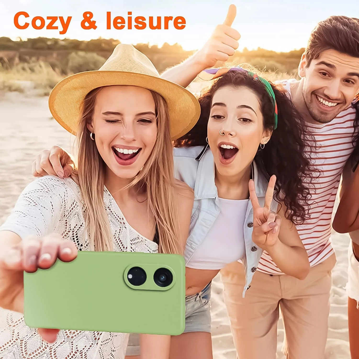 DL3 Mobilak Liquid Silicone Case for OPPO Reno 8T 5G / OPPO A1 Pro, Shock-absorbing protection, Scratch-resistant surface, Soft microfiber lining - Mint Green