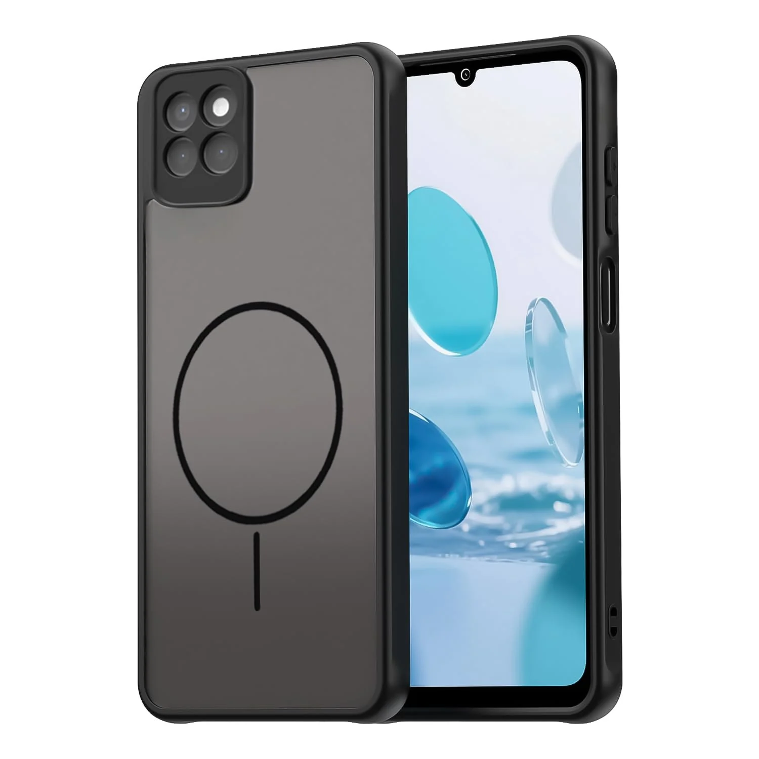 DL3 Mobilak Case For Samsung Galaxy A55 Translucent Matte PC Back & Soft TPU Edge, [Not Compatible with MagSafe] Anti-Scratch Shockproof Protective Cover with Full Camera Protection - Black