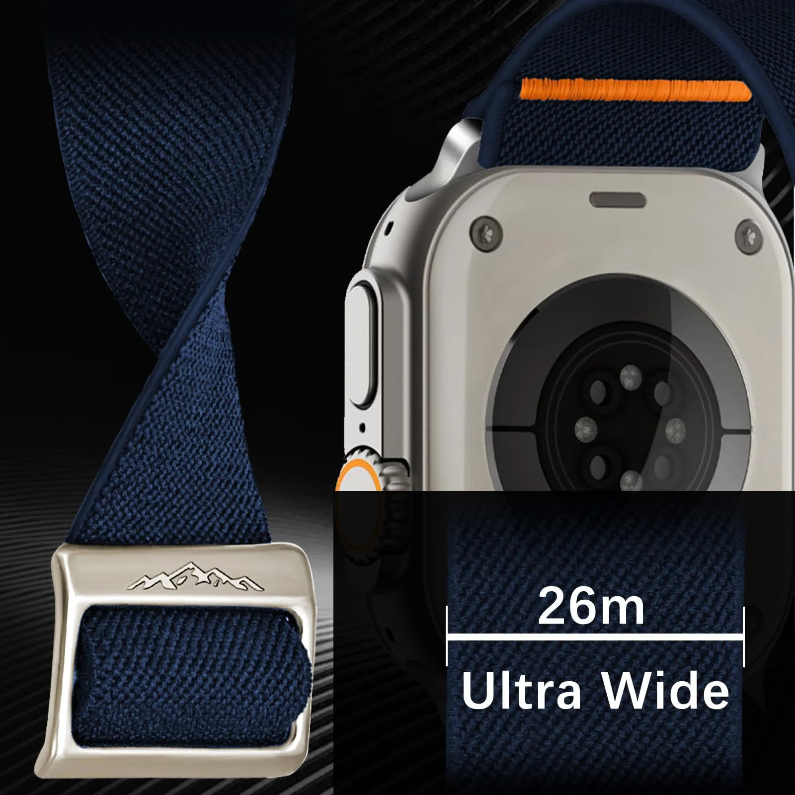 DL3 Mobilak Solo Loop Nylon Band Compatible with Apple Watch Ultra 2/Ultra Band 49mm 45mm 46mm 44mm 42mm for Men Women, Soft Fabric Braided Elastic Sport Strap for iWatch Series SE 10/9/8/7/6/5/4 - Blue
