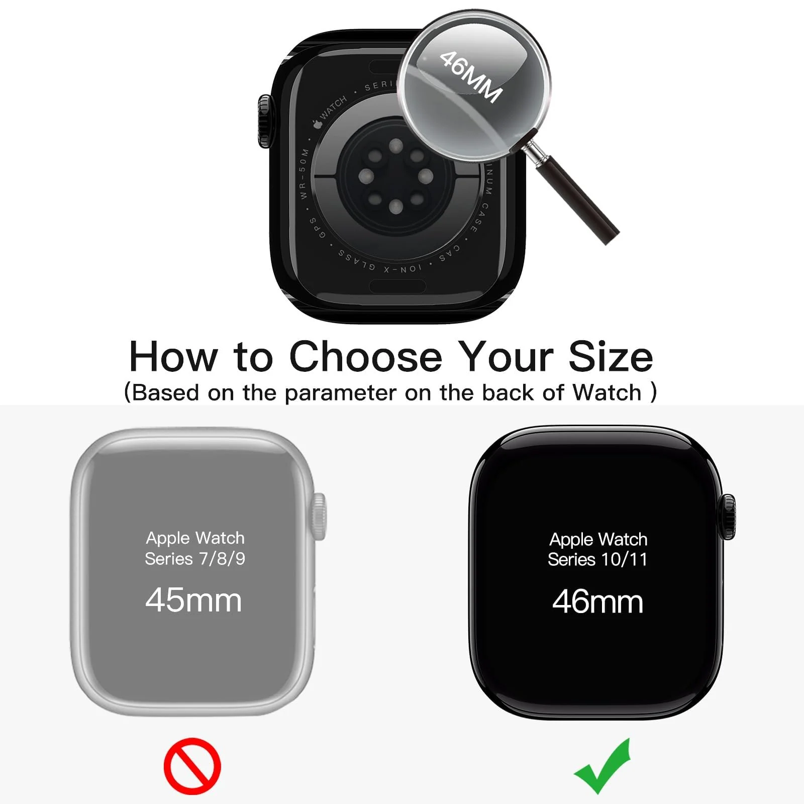 DL3 Mobilak Privacy Case for Apple Watch Series 11/10 46mm Screen Protector, Anti-Spy Tempered Glass Film Apple Watch Cover Hard PC Case Bumper for iWatch 46 mm iWatch Series 11 10 - Clear