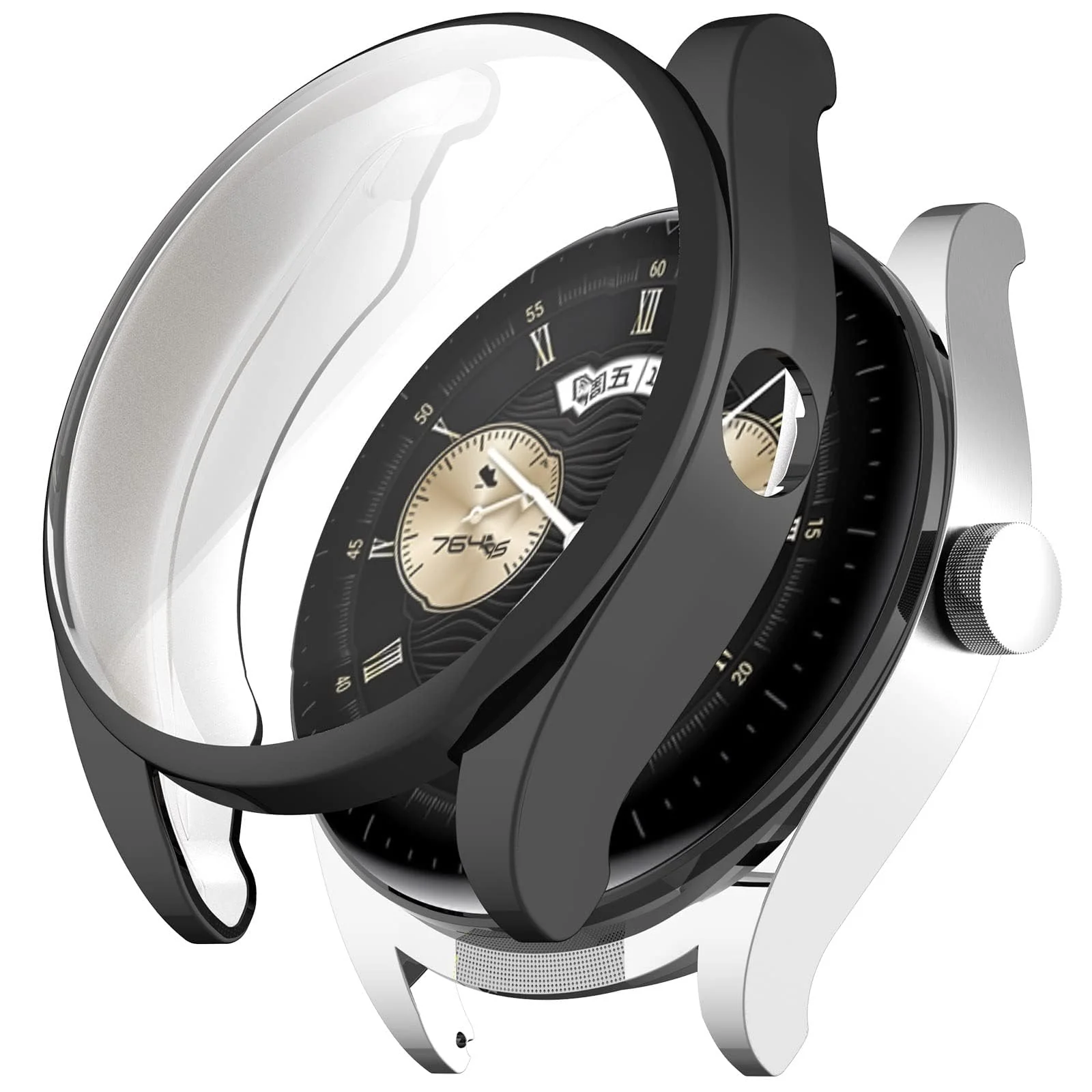 DL3 Mobilak Case Compatible for Huawei Watch Buds Screen Protector, Soft TPU Silicone Bumper Case Shockproof Scratch Resistant Full Coverage Shell Protective Case Cover for Huawei Watch Buds - Black