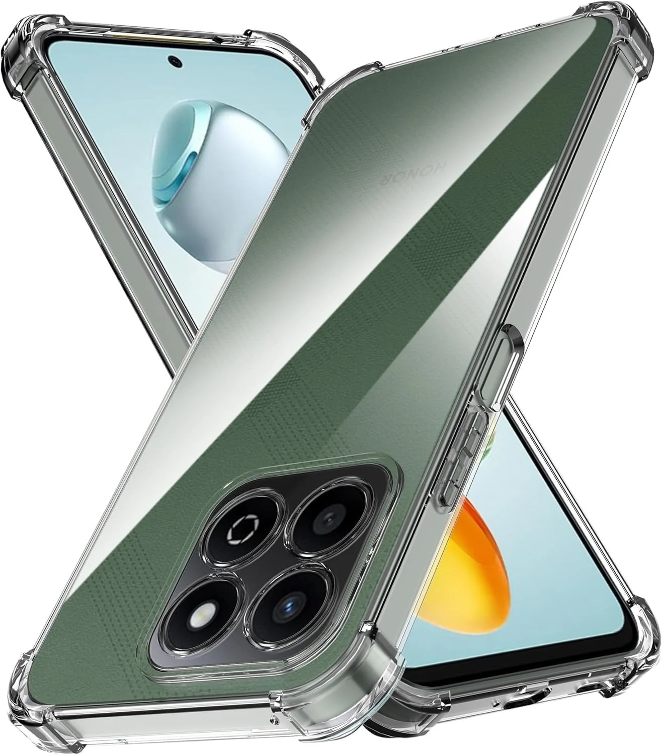 DL3 Mobilak Case Compatible with Honor X7C, Cover Silicone Transparent TPU Gorilla Anti-shock Protector Camera Shockproof Corners - Clear