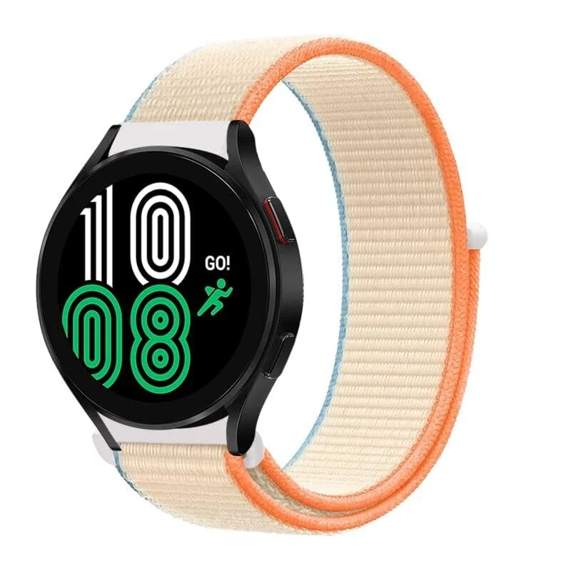 DL3 Mobilak Strap Nylon 20MM Band For Samsung Gear Sport/Watch 4/Watch 5 /Watch 5 Pro /S2 classic/active 2 40mm 44mm/Amazfit GTS 3/ GTS 4/GTS4 Mini/Bip 3/3Pro/GTS 2 mini/GTS 2e/Bip U - Cream