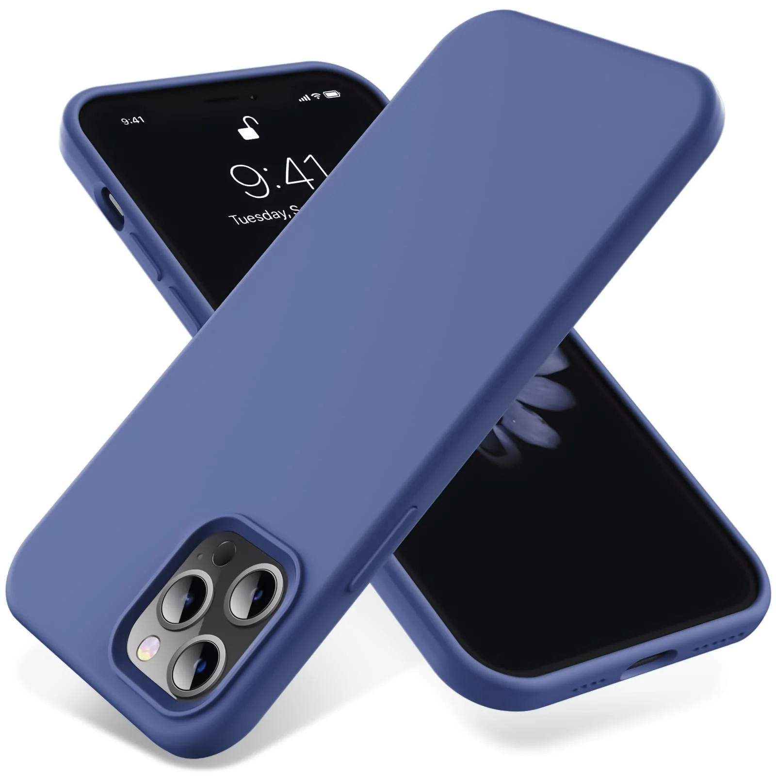 DL3 Mobilak Liquid Silicone Case for iPhone 11 Pro Max (6.5 Inch), Shock-absorbing protection, Scratch-resistant surface, Soft microfiber lining - Lavender Blue