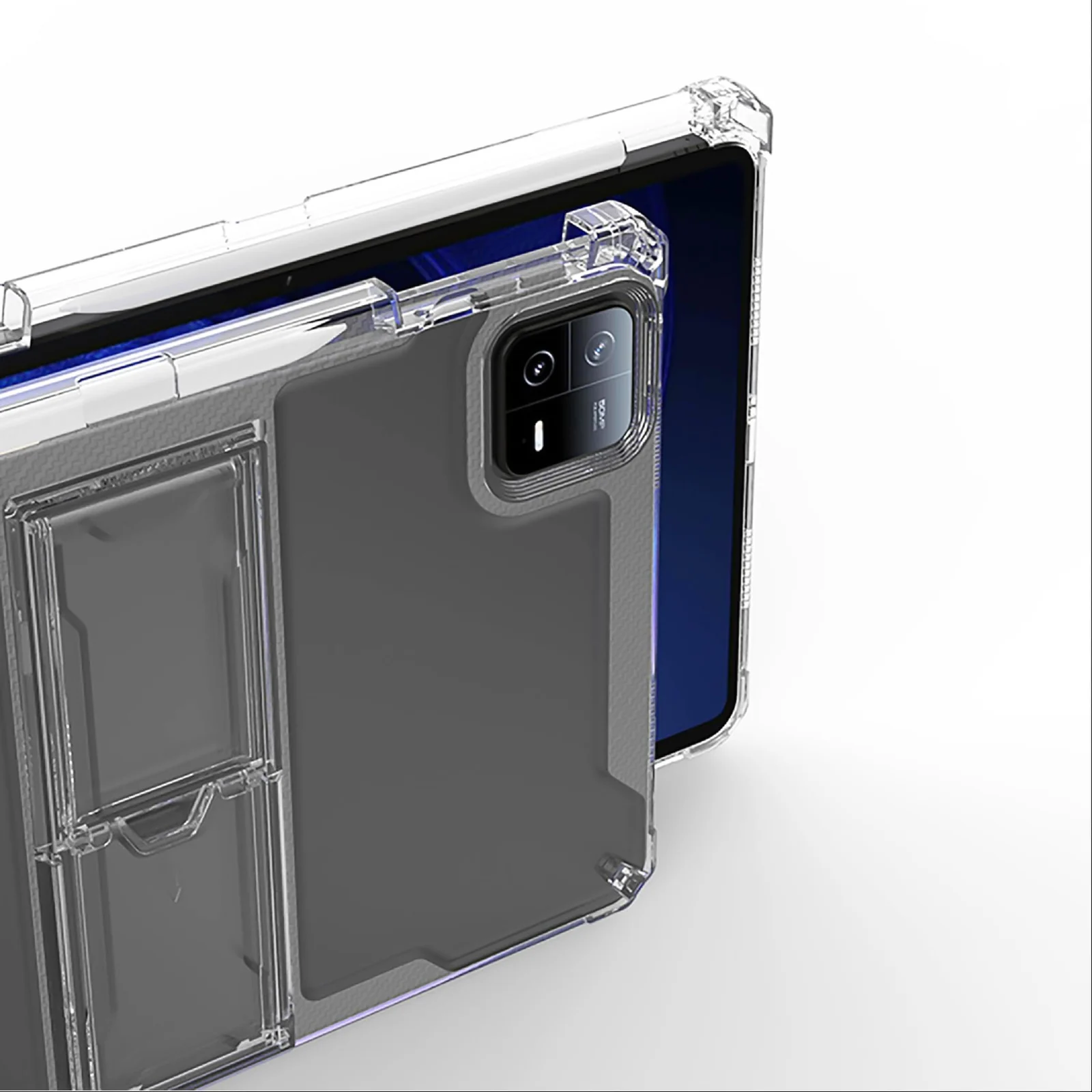 DL3 Mobilak Transparent Stand Case for Xiaomi Mi Pad 6/6 Pro (11-Inch, 2023 Model, 6th Generation) Case Shockproof, Slim Lightweight Anti-Yellowing Bumper, Kickstand Cover, with Pencil Holder - Clear