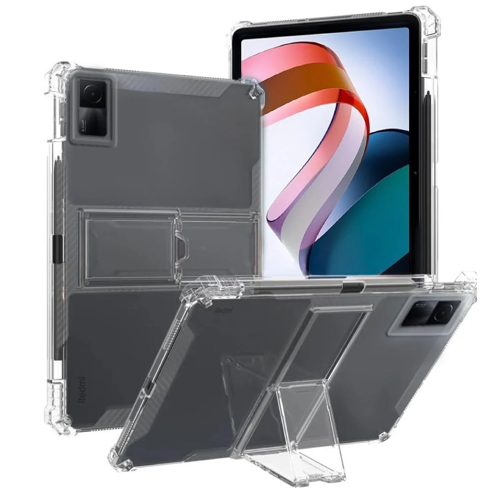 DL3 Mobilak Transparent Stand Case for Xiaomi Redmi Pad 10.6 inch Released 2022 Shockproof, Thin Slim Lightweight Anti-Yellowing Bumper, Kickstand Cover, with Pencil Holder - Clear