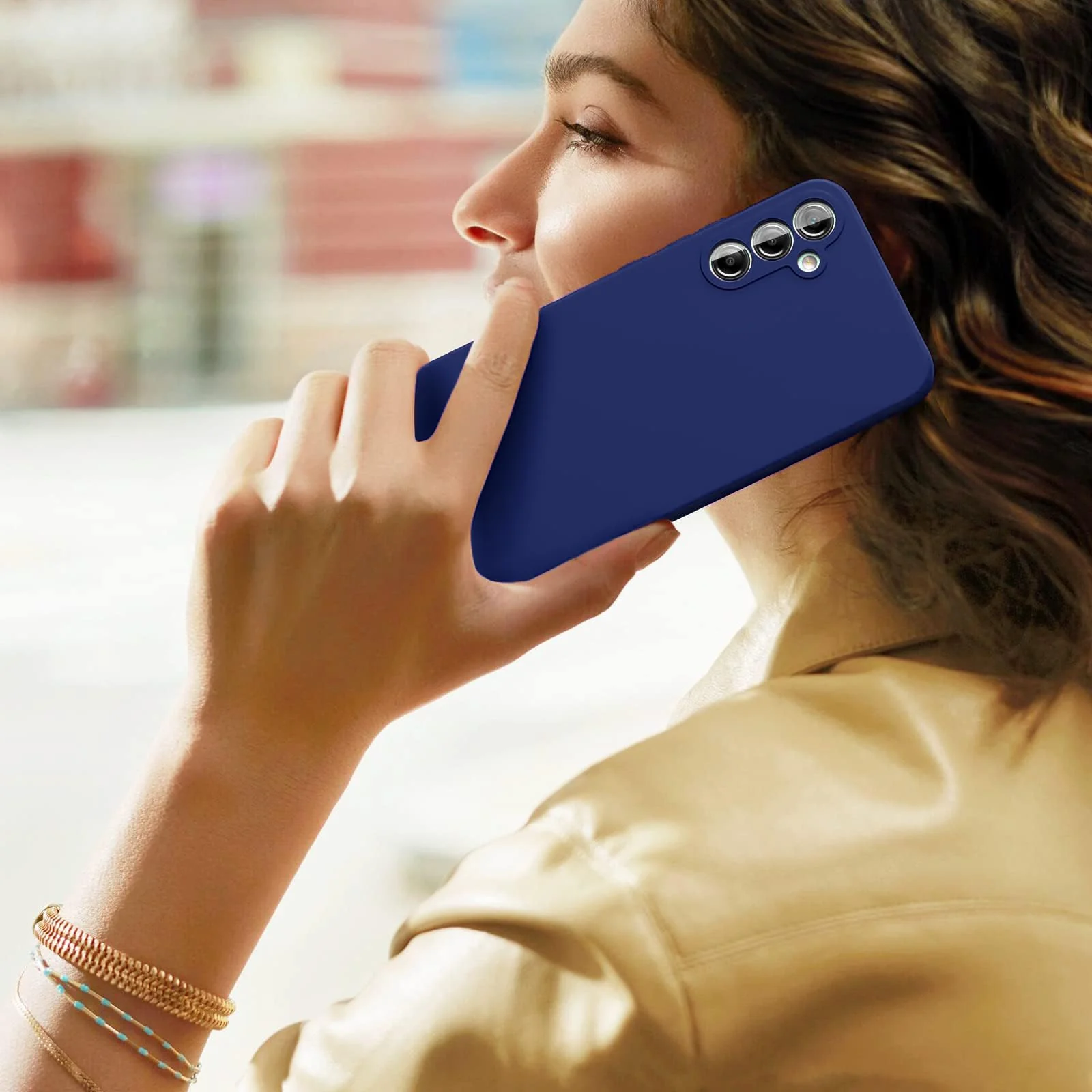 DL3 Mobilak Silicone Protective Case for Samsung Galaxy A54 5G, Shock-absorbing protection, Scratch-resistant surface, Soft microfiber lining - Blue 1