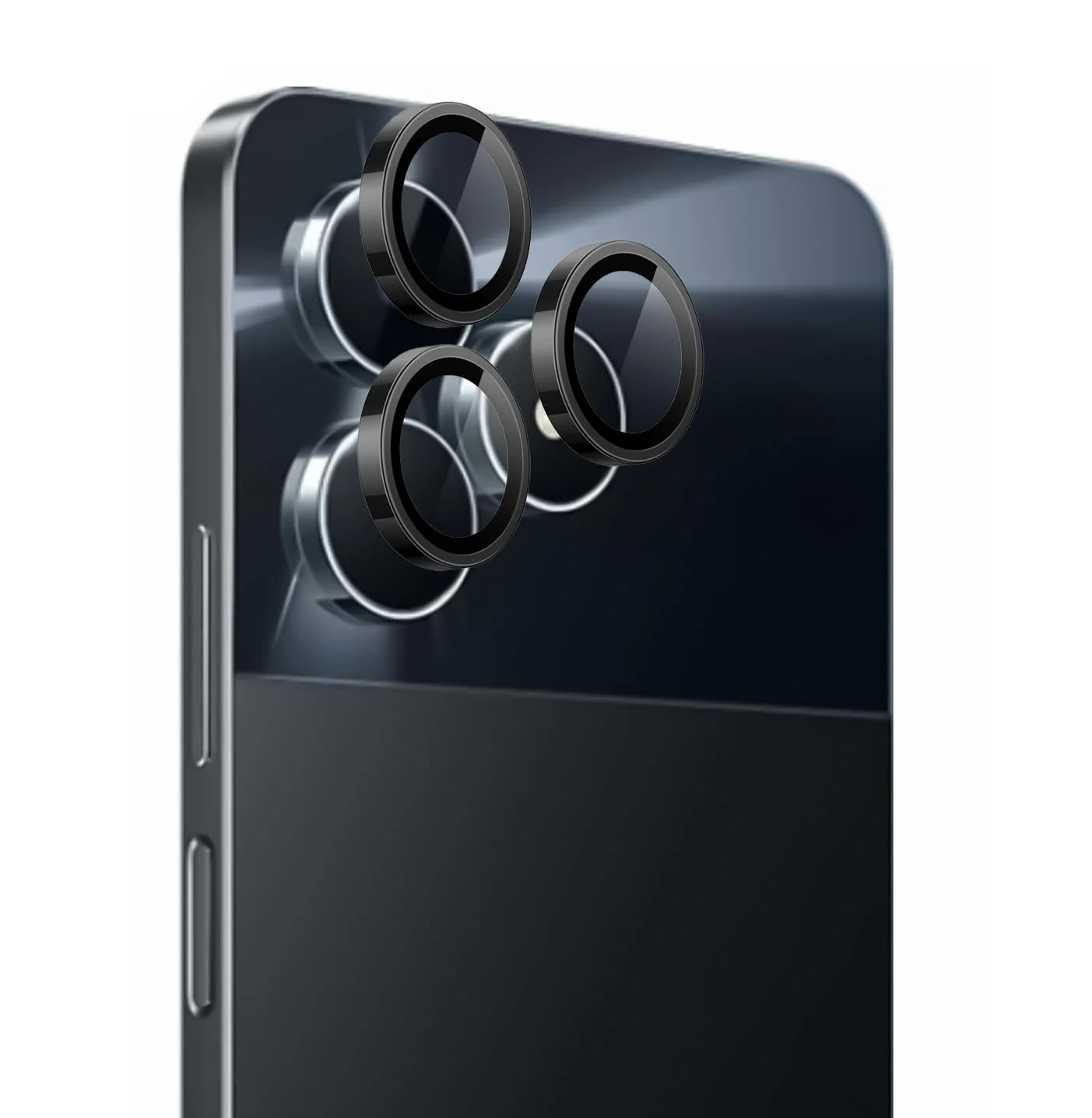 DL3 Mobilak Camera Lens Protector for realme C53 / realme C51 / realme Note 50 Accessories, 9H Tempered Glass Metal Individual Ring Camera Cover Screen Protector, Case Friendly, Anti Scratch - Black