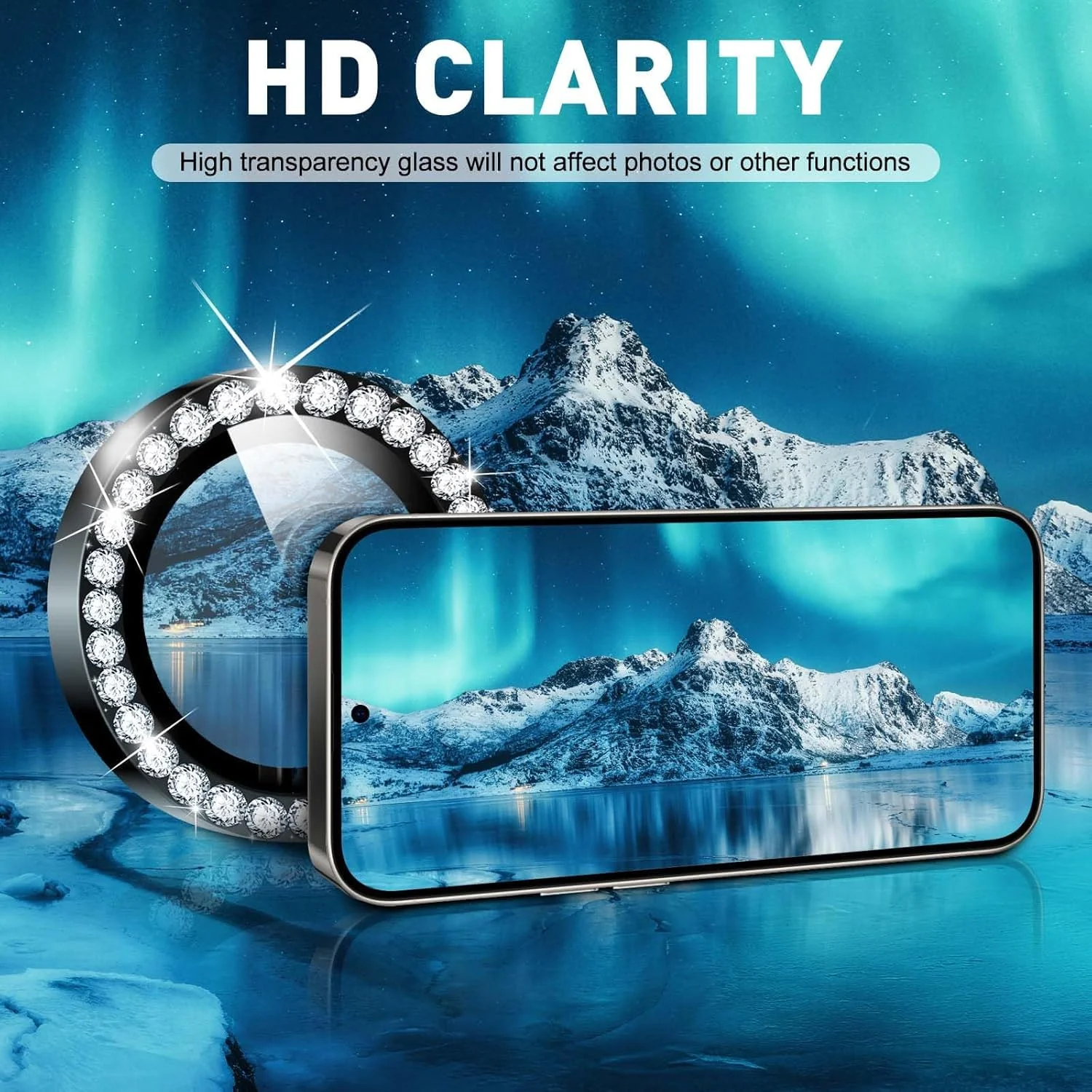 DL3 Mobilak Camera Lens Protector for Samsung Galaxy S26 Ultra Accessories, 9H Tempered Glass Metal Individual Ring Camera Cover Screen Protector, Case Friendly, Anti Scratch - Diamond Black