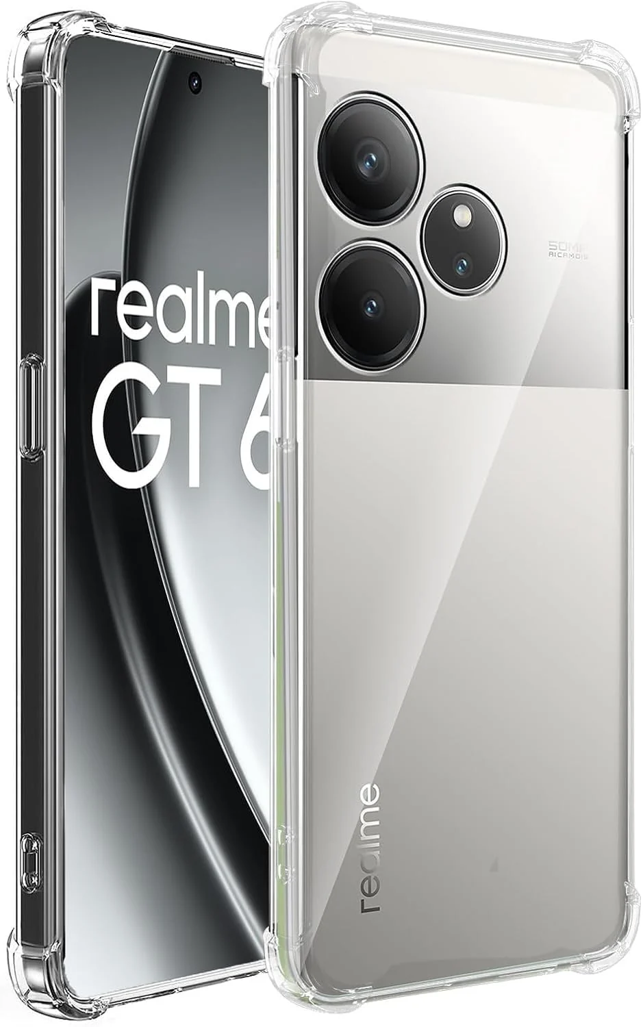 DL3 Mobilak Clear TPU Protective Case for realme GT 6 / realme GT 6T with Camera Protection and Shockproof Design - Clear