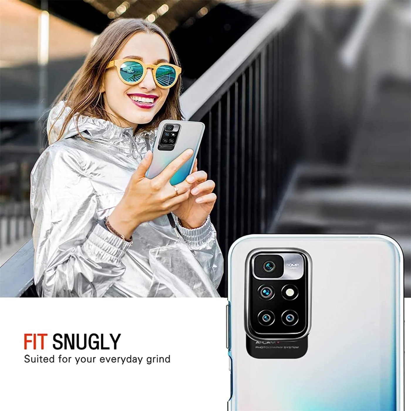 DL3 Mobilak Case Compatible with Poco F4 GT Case Crystal Soft TPU Gel Case Flexible Silicone Anti-Scratch Camera Protection TPU Cover - Clear
