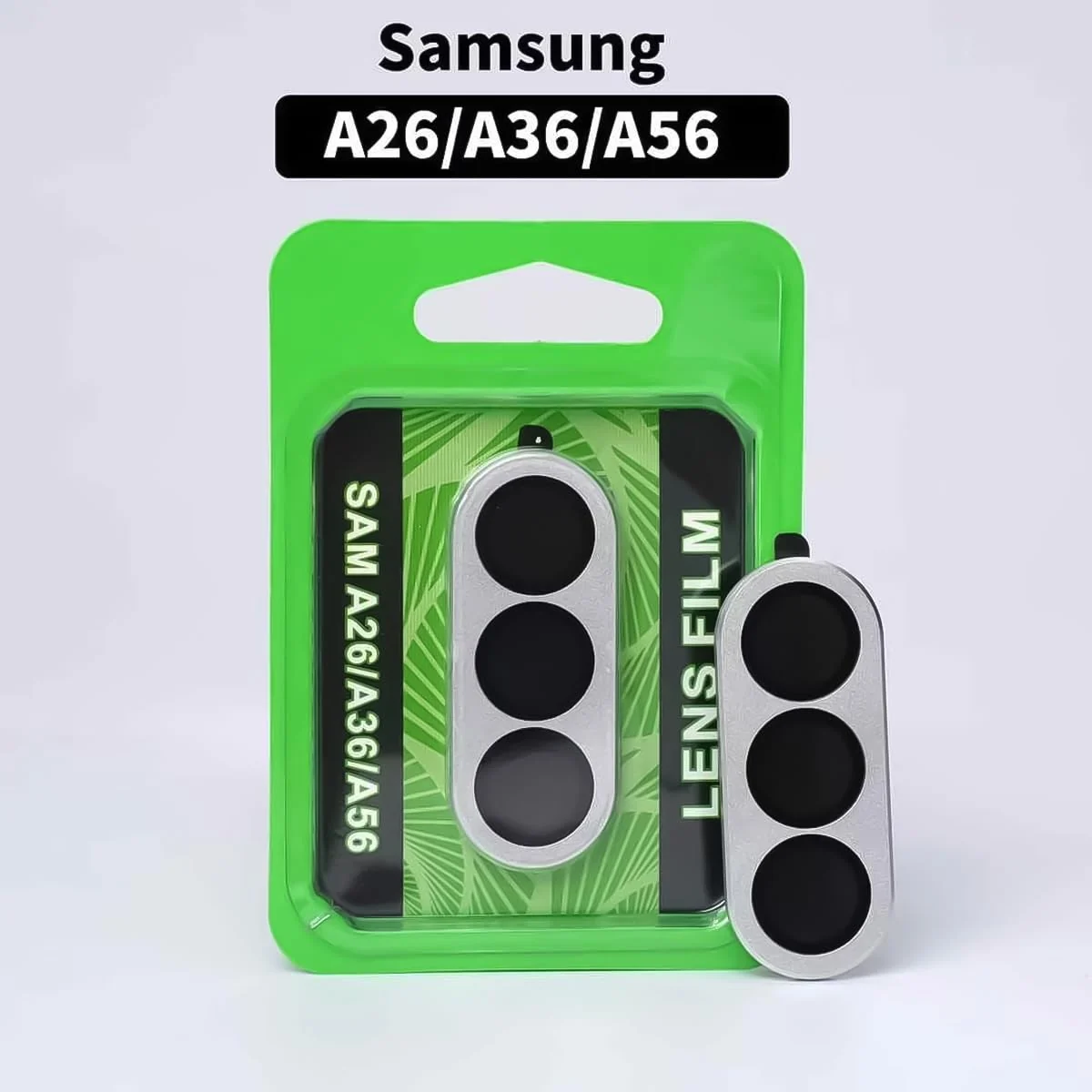 DL3 Mobilak Camera Lens Protector for Samsung Galaxy A56 / A36 / A26 Accessories, 9H Tempered Glass Metal Individual Ring Camera Cover Screen Protector, Case Friendly, Anti Scratch - Silver