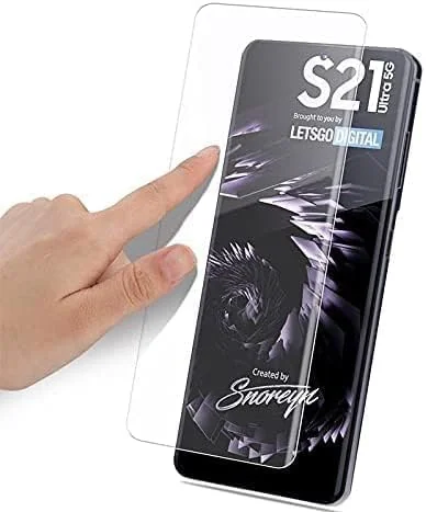 DL3 Mobilak Full Glass Screen Protector For Samsung S21 Ultra Nano UV Tempered Glass Full Glue Cover Screen Protector For Samsung S21 Ultra Nano Screen Glass Film - Clear