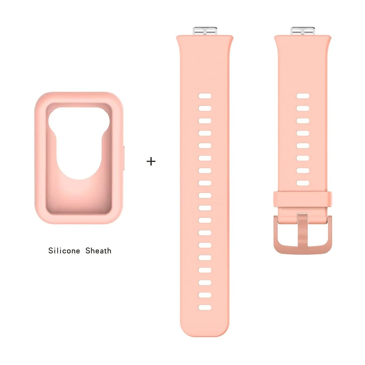 DL3 MOBILAK Bands Replacement and case for Huawei Watch Fit, Band for Women Men,Silicone Quick Release Soft Rubber Replacement Watch Band - Light Pink