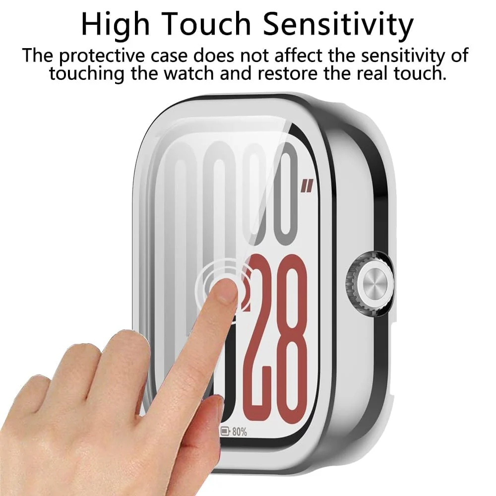 DL3 Mobilak Case Compatible with Xiaomi Redmi Watch 5 Case All-Around with Built-in Screen Protector Watch Soft TPU Shockproof Cover Slim Guard Thin Bumper Shell Protector For Redmi Watch5 - Silver