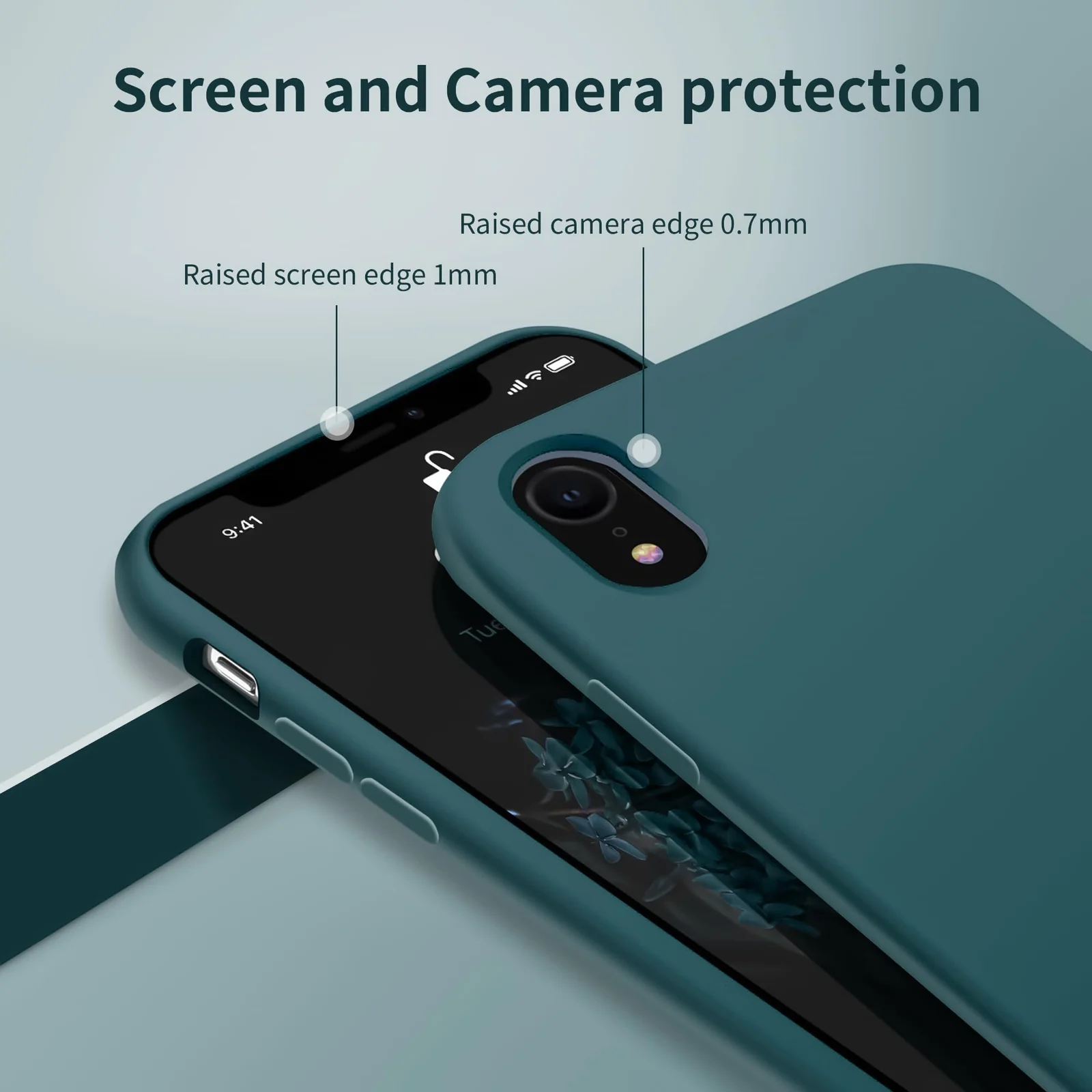 DL3 Mobilak Compatible with iPhone XR Case, Liquid Silicone Case, Full Body Protective Cover, Shockproof, Slim Phone Case, Anti-Scratch Soft Microfiber Lining - Storm Blue