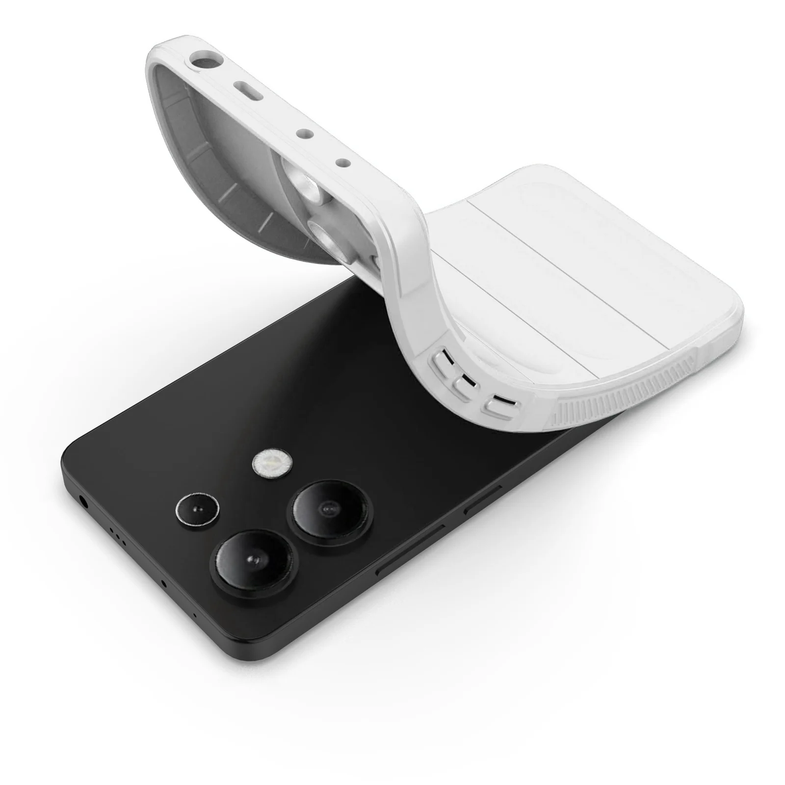DL3 Mobilak Soft Silicone Protective Case for Xiaomi Redmi Note 13 4G with Camera Protection and Shockproof Design - White