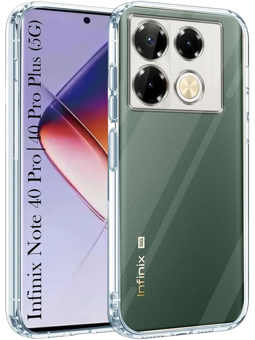 DL3 Mobilak Case Compatible with Infinix Note 40 Pro 4G/5G / Note 40 Pro Plus 5G, Case Crystal Soft TPU Gel Case Flexible Silicone Anti-Scratch Camera Protection TPU Cover - Clear