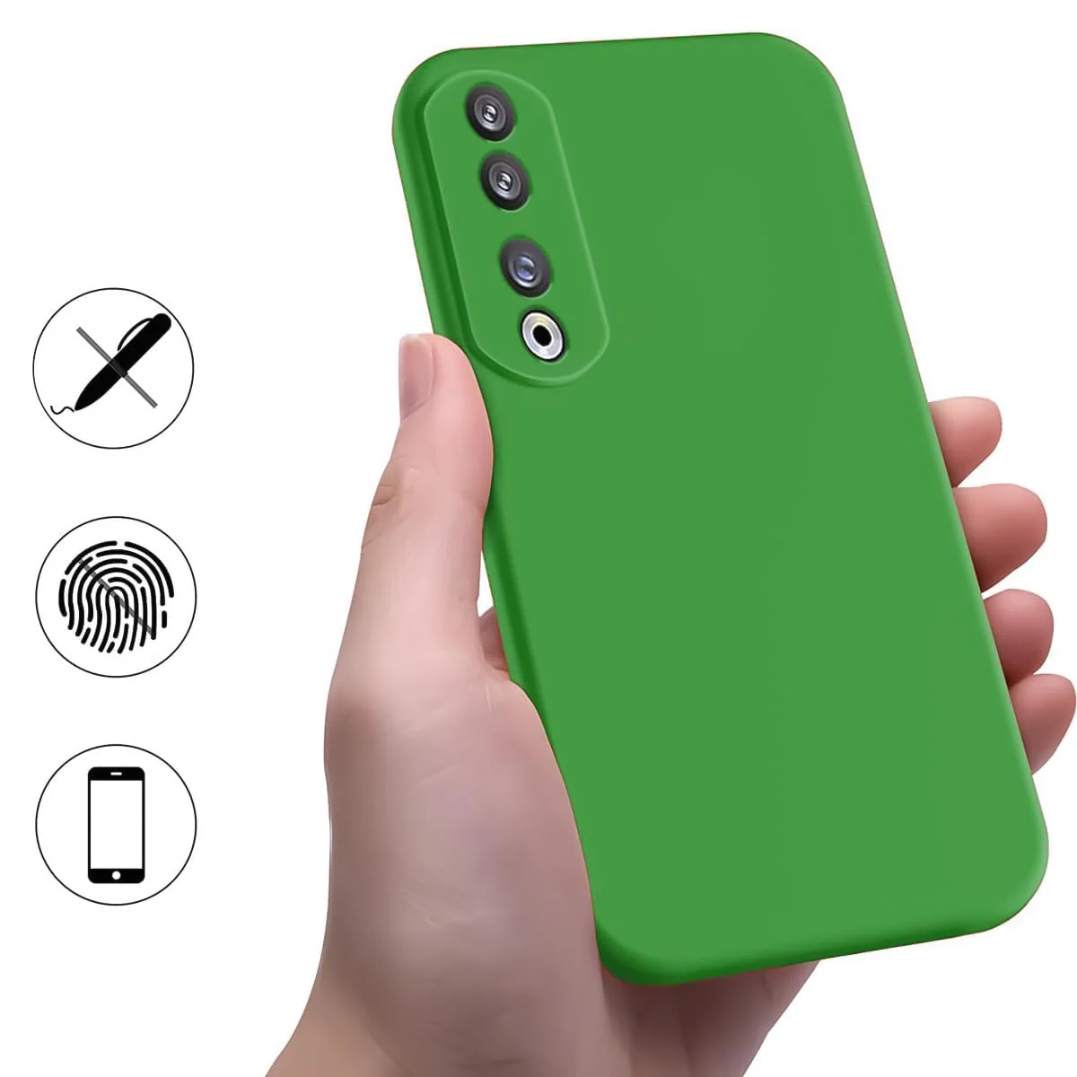 DL3 Mobilak Silicone Protective Case for Honor 90, Shock-absorbing protection, Scratch-resistant surface, Soft microfiber lining - Neon Green