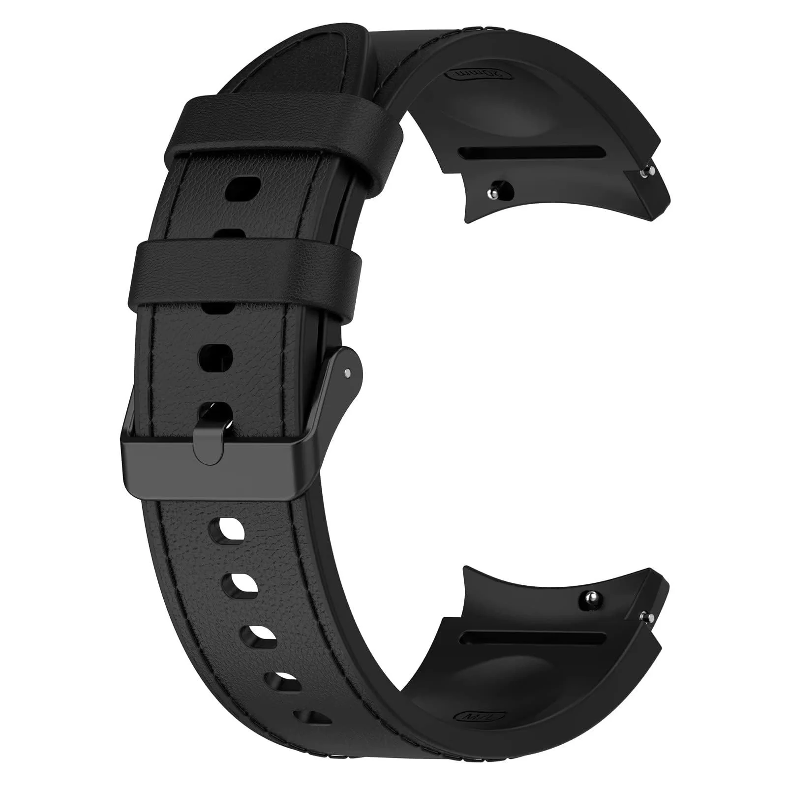 DL3 Mobilak No Gap Leather silicone Bands Compatible with Samsung Galaxy Watch 6 5 4 40mm 44mm, Galaxy Watch 5 Pro Band 45mm/ Watch 6 4 Classic Band 42mm 46mm 43mm 47mm Soft Strap - Black