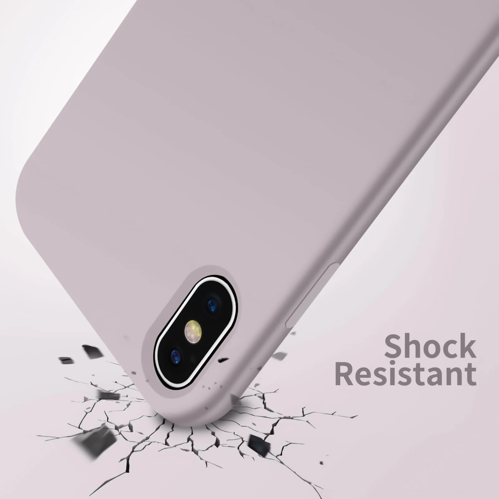 DL3 Mobilak Liquid Silicone Case for iPhone XS Max, Shock-absorbing protection, Scratch-resistant surface, Soft microfiber lining - Lavender Pink