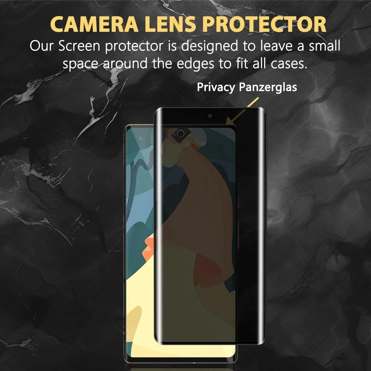 Mobigon Screen Protector for Google Pixel 6 Pro UV Glass Fingerprint Reader Support 3D Curved Anti-Spy Tempered Glass Screen Protector - Privacy