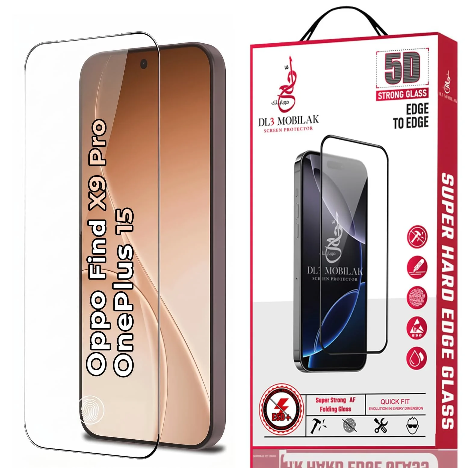 DL3 Mobilak for OPPO Find X9 Pro Tempered Glass Screen Protector, 9H Hardness Anti-Scratch Tempered Glass flim, Friendly, Anti-Scratch - Clear