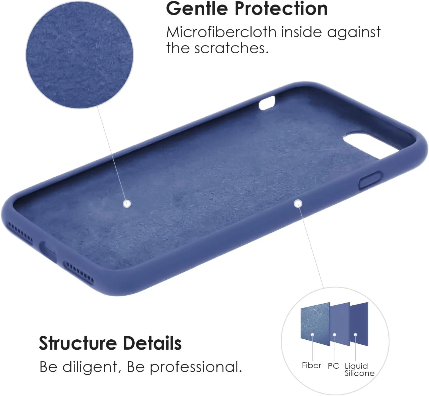 DL3 Mobilak Liquid Silicone Protective Case for iPhone SE 2022, SE 2020, iPhone 7, iPhone 8 with Camera Protection and Microfiber Lining - Lavender Blue