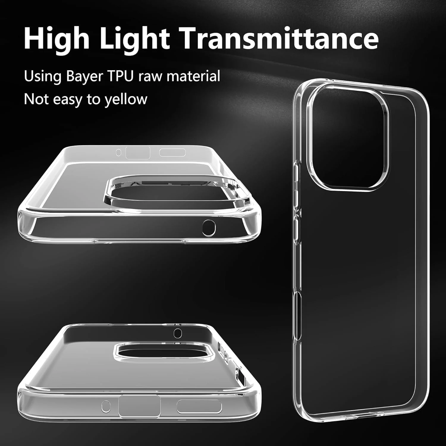 DL3 Mobilak Case Compatible with Honor 400 Lite 5G, Case Crystal Soft TPU Gel Case Flexible Silicone Anti-Scratch Camera Protection TPU Cover - Clear