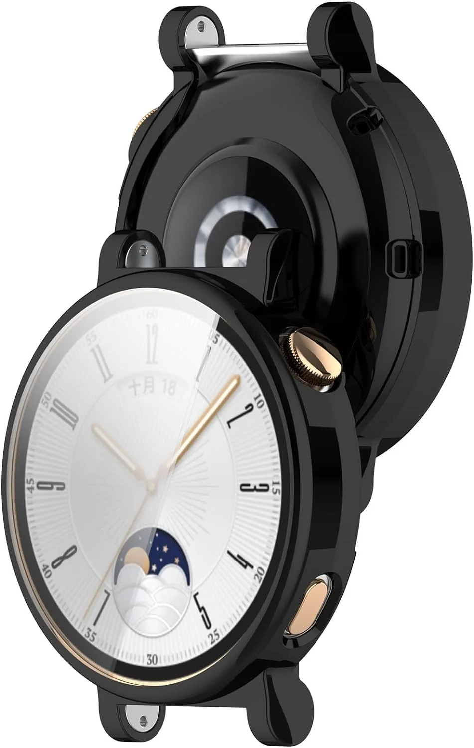 DL3 Mobilak Case Compatible with Huawei Watch GT4 41MM Case All-Around Screen Protector Watch Soft TPU Shockproof Cover Slim Guard Thin Bumper Shell Protector - Black