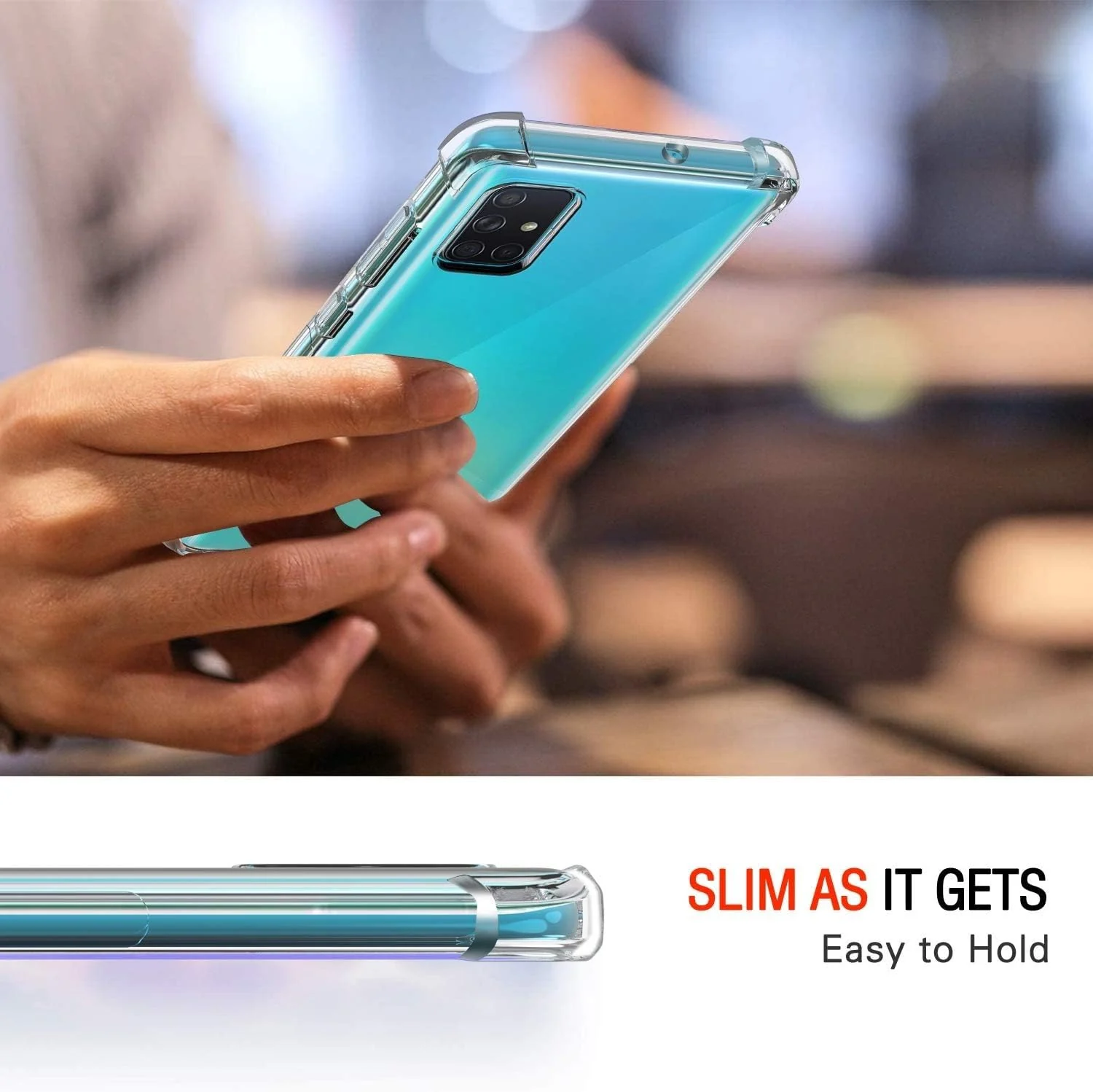 DL3 Mobilak Clear TPU Protective Case for Samsung Galaxy A71 4G with Camera Protection and Shockproof Design - Clear
