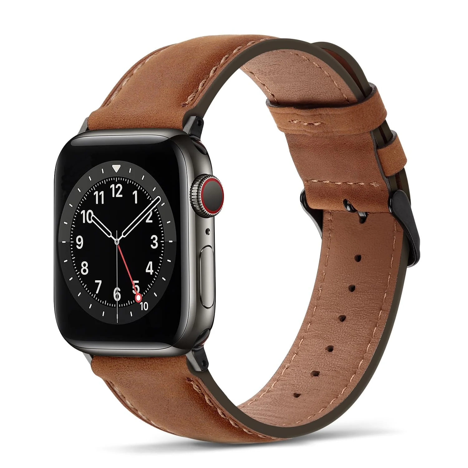 DL3 Mobilak Compatible with Apple Watch Band 49mm 46mm 45mm 44mm 42mm Leather Band Replacement Strap, Soft Leather Bracelet for iWatch Series 11 10 9 8 7 6 5 4 SE SE2 Ultra 3 2 1 - Light Brown