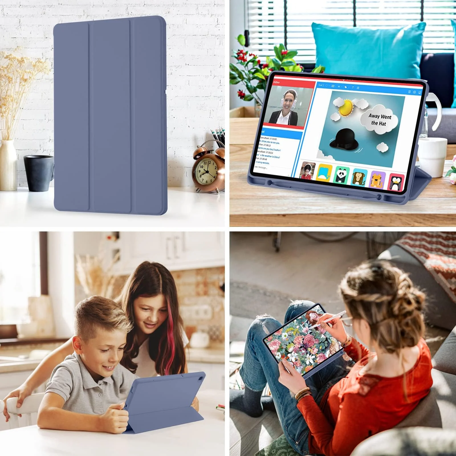 DL3 Mobilak Smart Case For Samsung Galaxy Tab S6 Lite 10.4 inch 2022 (SM-P613/P619) & 2020 (SM-P610/P615) with Pencil Holder, Soft TPU Smart Stand Back Cover Auto Wake/Sleep - lavender
