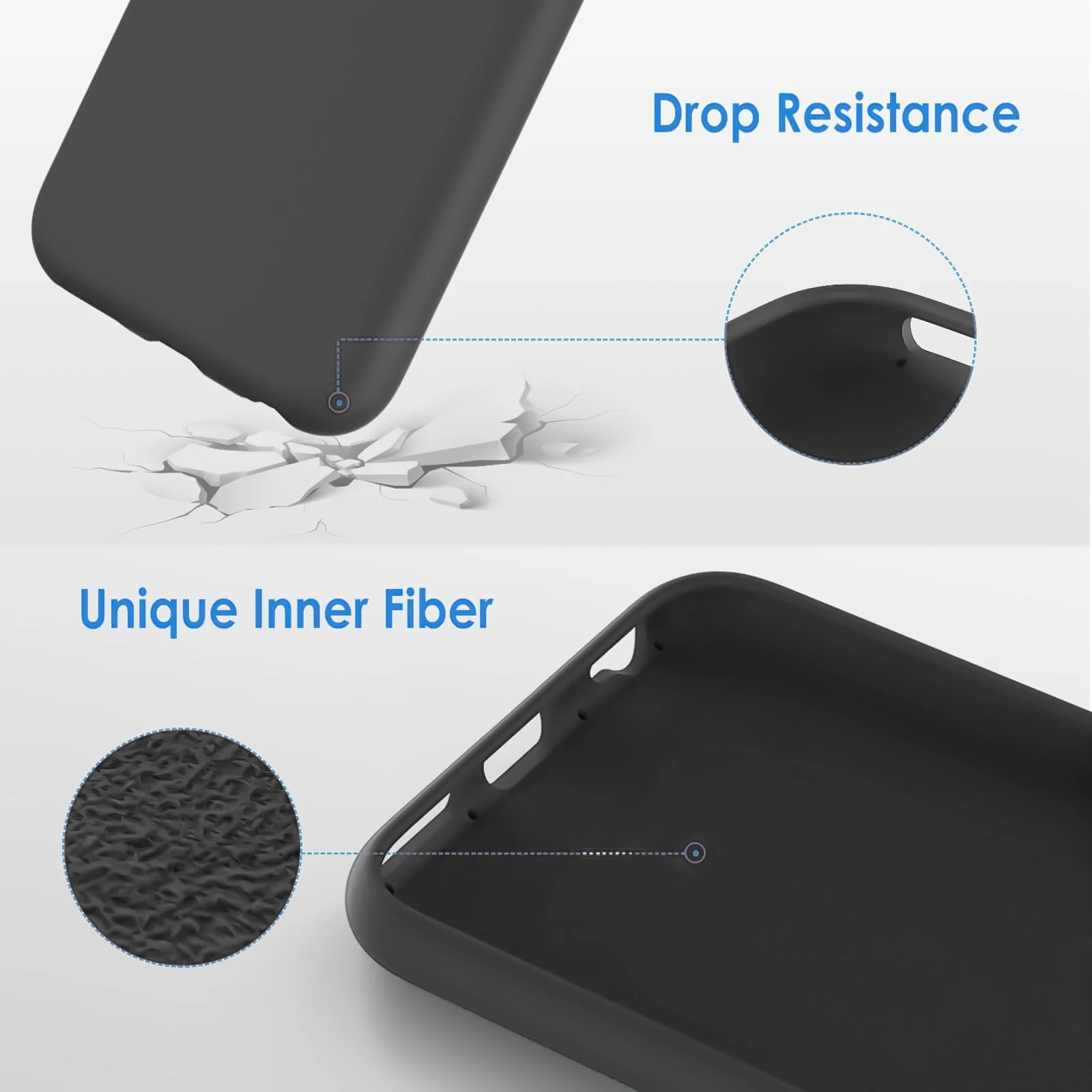 DL3 Mobilak Liquid Silicone Case for iPhone 6 / 6S, Shock-absorbing protection, Scratch-resistant surface, Soft microfiber lining - Gray